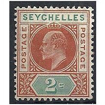 Seychelles 1906 SG60 2c Chestnut & Green Mounted Mint . . .
