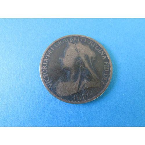 1899 QUEEN VICTORIA ONE PENNY FREE POST COIN - 1. C