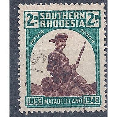 Southern Rhodesia KGVI 1943 2d Matabeland 50th Used SG 61 Stamp pioneer