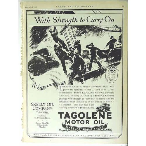 skelly oil company 1928 tulsa ok tagolene motor oil vintage ad