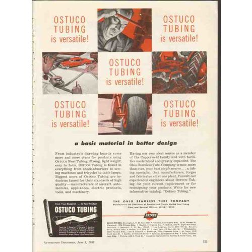 ohio seamless tube company 1953 ostuco tubing is versatile vintage ad