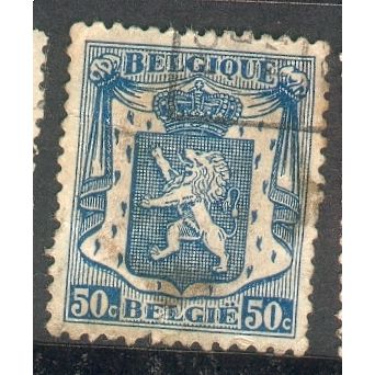 Belgium 1936 - SG737 - 50c blue - State Arms - used