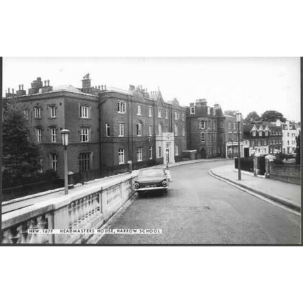 London - Harrow School, Headmasters House, old car - Frith RP postcard c.1960s