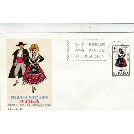 Spain 1967 Avila Traditional Costume FDC Madrid cancel Unaddressed VGC