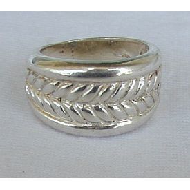 Rope silver ring