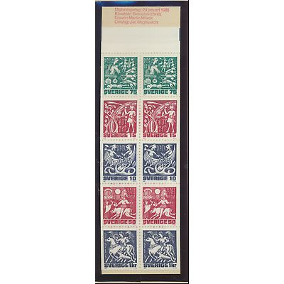 Sweden Stamp Scott #1350a, Mint Never Hinged, Complete Booklet, Shipped Flat