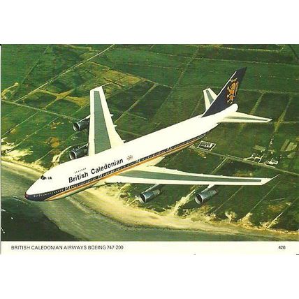 Aviation BRITISH CALEDONIAN B747-200 Postcard (Dennis 426)