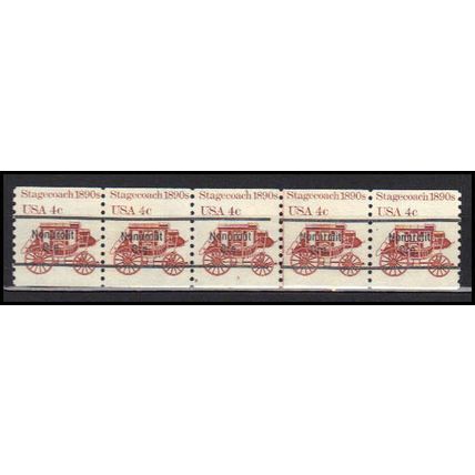 1898Ab 4c Stagecoach Fine MNH Dry Gum PNC 5/5 Line Gap AA0025