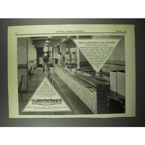 1929 John Van Range Van Cafeteria Equipment Ad - NICE!