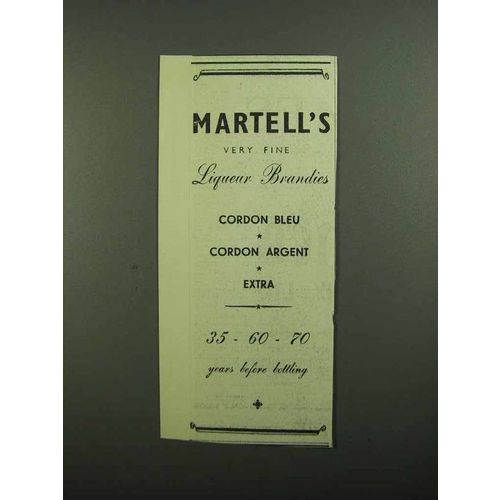 1939 Martell's Brandy Ad - Very Fine Liqueur Brandies