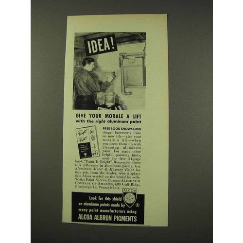 1949 Alcoa Albron Pigments Aluminum Paint Ad - Give Morale a Lift