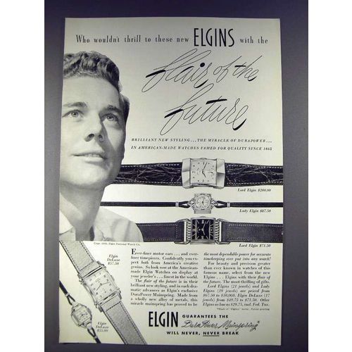 1950 Lord Elgin, Lady Elgin, Elgin DeLuxe Watch Ad