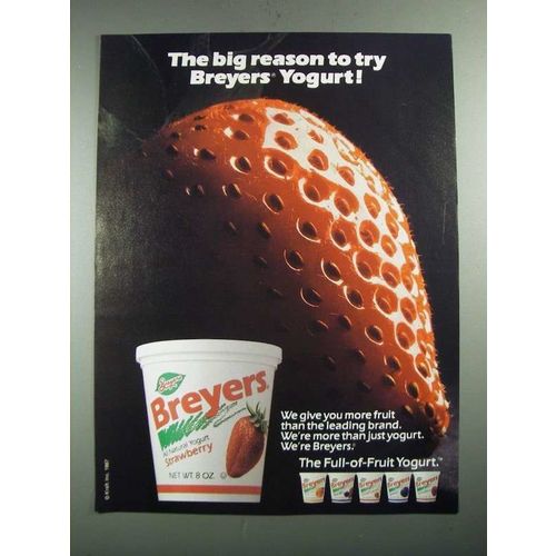 1987 Breyers Strawberry Yogurt Ad - The Big Reason to Try