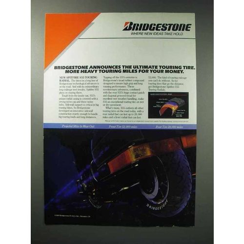 1987 Bridgestone Spitfire S55 Touring Radial Tire Ad