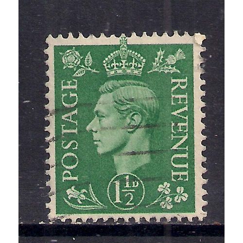 GB 1951 KGV1 1 1/2d Pale Green used stamp SG 505 ( C587 )