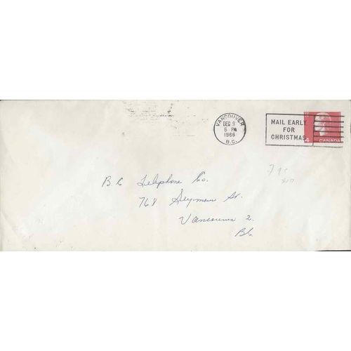 Canada #EN79c Postal Sta USED CAMEO 1966 Slogan