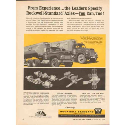 ROCKWELL-STANDARD CORP 1962 Dan Dugan Oil Transport Company vintage ad