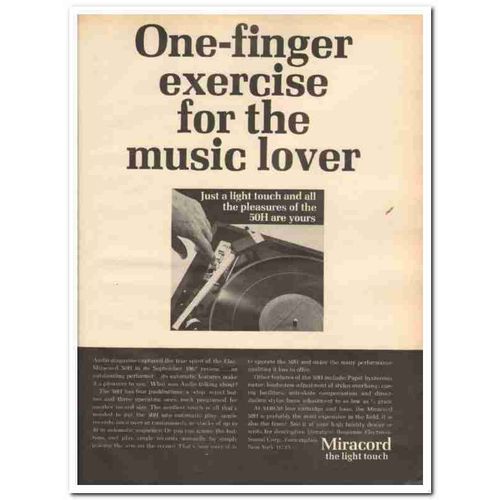 BENJAMIN ELECTRONIC SOUND CORP 1968 Miracord 50H turntable vintage ad