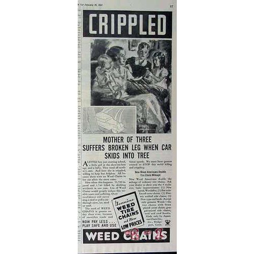 AMERICAN CHAIN COMPANY 1934 crippled mother of three vintage ad