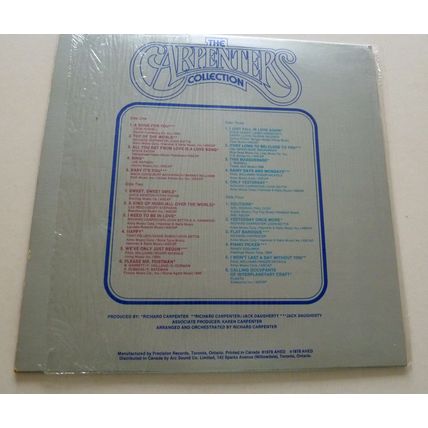 CARPENTERS – THE CARPENTERS COLLECTION – 1978 CANADIAN 2 VINYL LP SET