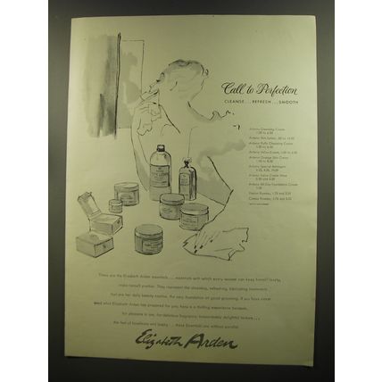1944 Elizabeth Arden Skin Care products Ad - Call to perfection