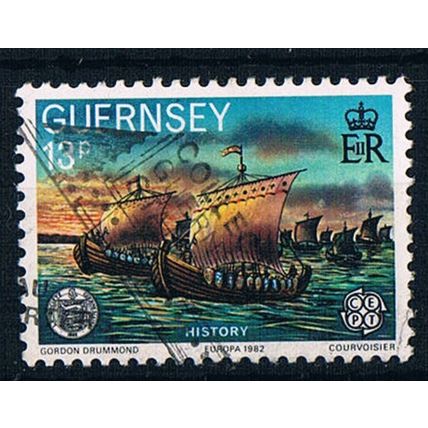 Guernsey 1982 SG254 GU6 French Invasion Fleet 1066 13p Used Stamp
