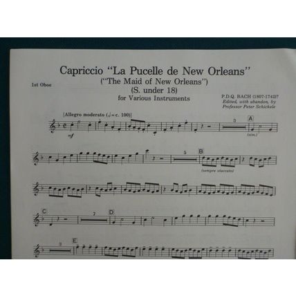 P.D.Q. Bach - Capriccio: La Pucelle de New Orleans, S. under 18, Score/Parts-NEW