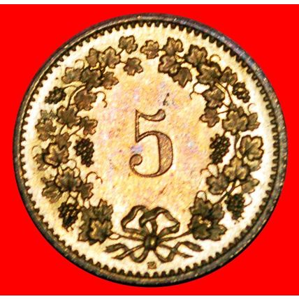 LIBERTY (1879-2021): SWITZERLAND★5 RAPPEN 1990B MINT LISTRE★LOW START★NO RESERVE