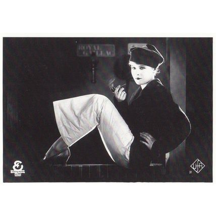1930s German Lady Film Star Smoking Pipe On Set Photo Postcard