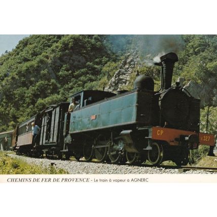 Steam Train Agnerc French Railway Alpes Cote D'Azur Postcard
