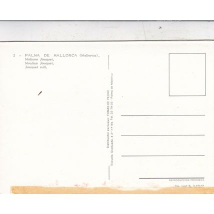 Palma de Mallorca Molinos Jonquet Postcard unused VGC
