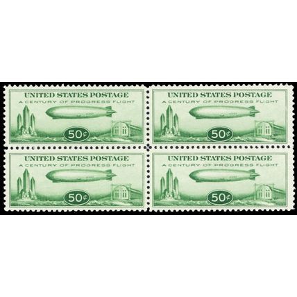 C18, Mint VF/XF NH 50¢ Block of Four Stamps Cat $300.00 - Stuart Katz