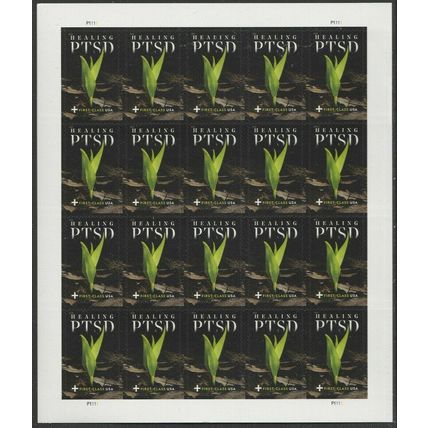 PTSD Semi-Postal Sheet of 20 Current Rate Postage Stamps Scott B7 - Stuart Katz