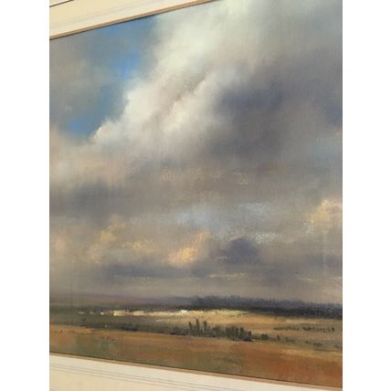 Original Painting by David Mynett Burgundy After Their Harvest 1984 Framed