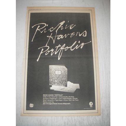 1973 Richie Havens Portfolio Album Advertisement