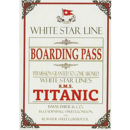 126: White Star Line: Boarding Pass