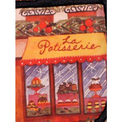J. Brinley La Patisserie Deli Christmas Oven Mitt Trivet Wine Bag 4 Pc Set NWOT