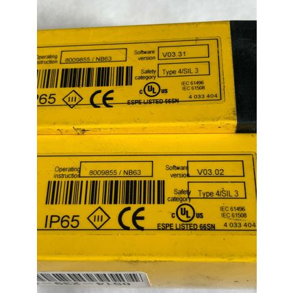 1 SET SICK C-4000 SAFETY LIGHT CURTAINS,C40S-0303CA010, C40E-0303CA010,IP65,SK