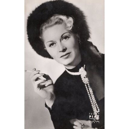 Josette Day Carlet Aine Studio Paris Rare French Actress Old Photo Postcard