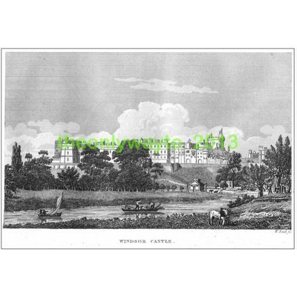 Windsor Castle, Berkshire, England, 1825, MODERN REPRODUCTION