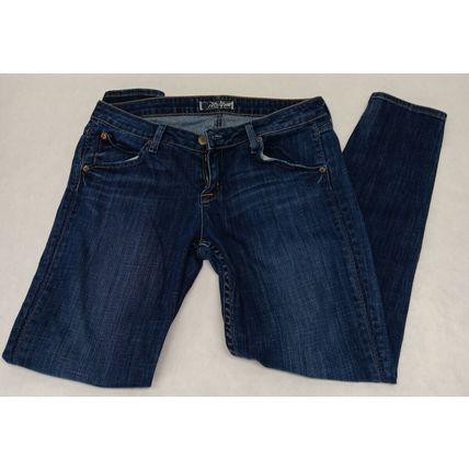 Hudson Womens 29 Signature Bootcut Blue Button Rear Pockets Denim Jeans 33X28