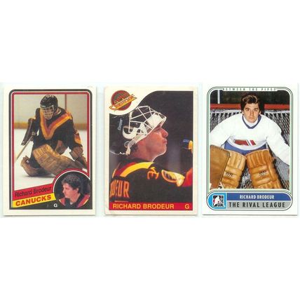 Richard Brodeur 8x card lot incl Dual Jersey + Jersey
