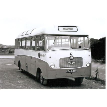 Black & White Photograph of Tally Ho! Coaches Ltd. of Kingsbridge - EGA 833C