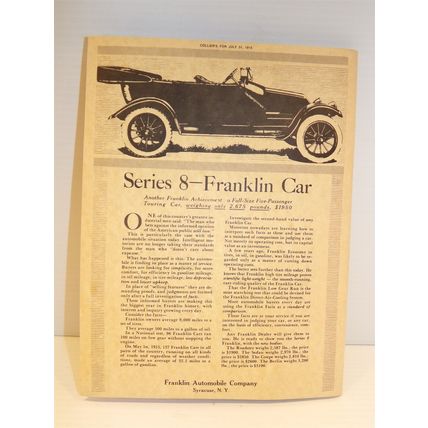 The Franklin Car How It Influenced My Life Starting in 1915 James W. Watson 1978