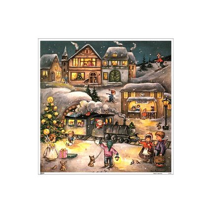 11715 - Korsch Advent - Santa Train - 11.75"H x 11.75"W x .1"
