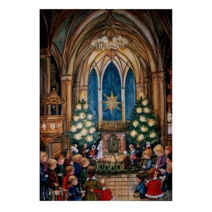 ADV713 - Sellmer Advent - Altar Church Scene - 14.5"H x 10.5"W x .1"D
