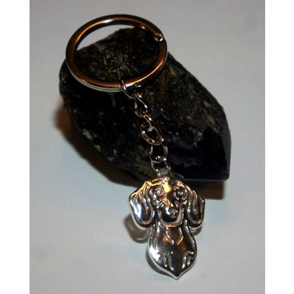 DACHSHUND DAXIE KEY RING WITH KEY CHAIN & VELVET GIFT BAG