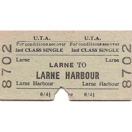 U.T.A. Edmondson Ticket - Larne to Larne Harbour