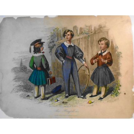 The Playfellows - Blackie & Son, Glasgow, London - Colored etching. [19th cent.]