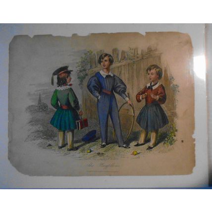 The Playfellows - Blackie & Son, Glasgow, London - Colored etching. [19th cent.]